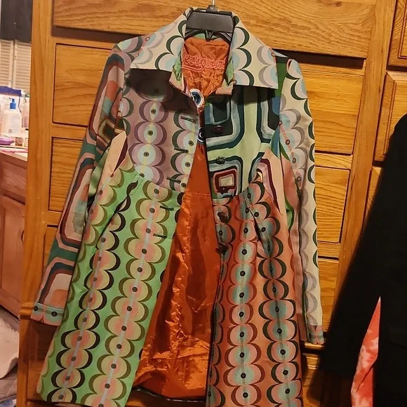 RARE Desigual Colorful Patterned Women's Coat